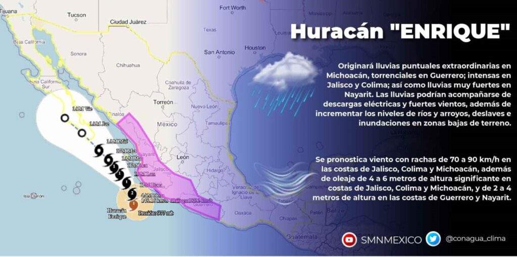 Enrique el primer huracán del año en las costas del Pacífico