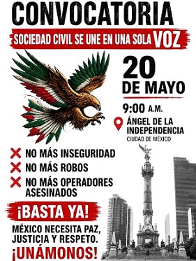 Convocan a concentración en el Ángel el domingo